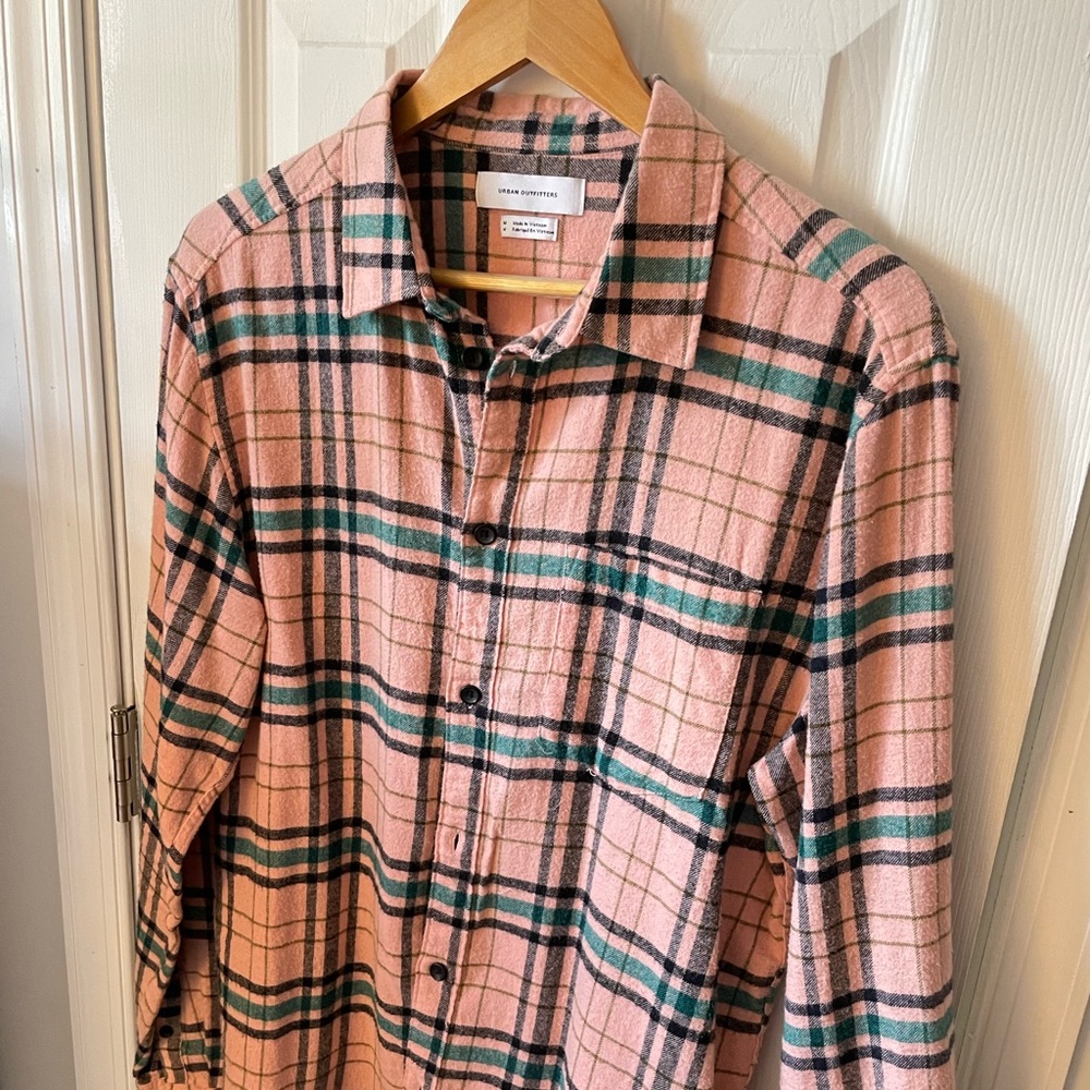 Urban Outfitters Pink Plaid Men's Shirt